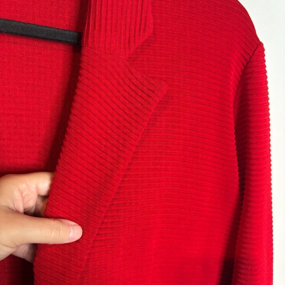 Misook Red Ribbed Blazer Jacket - image 2